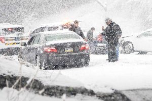 Winter snow and ice conditions