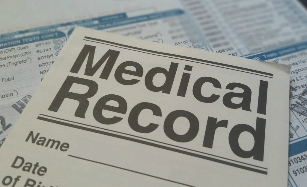 Personal injury medical records